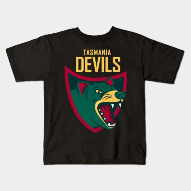 Tasmanian devils football club | AFL australian football Kids T-Shirt by euror-design